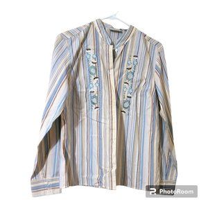 White Stag Ladies Mandarin Shirt, RN 45701, Size Medium 8/10 NWT